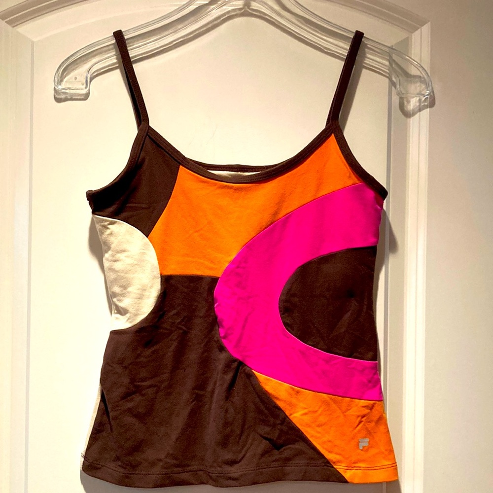 Fila Brown, Orange, and Pink Tank Top